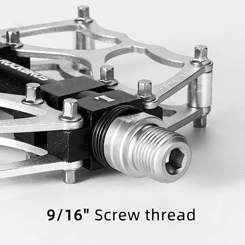 Miniatura 3 de ROCKBROS Pedales de bicicleta de montaña Pedales MTB CNC antideslizante ligero aleación de aluminio Pedales de bicicleta rodamientos sellados