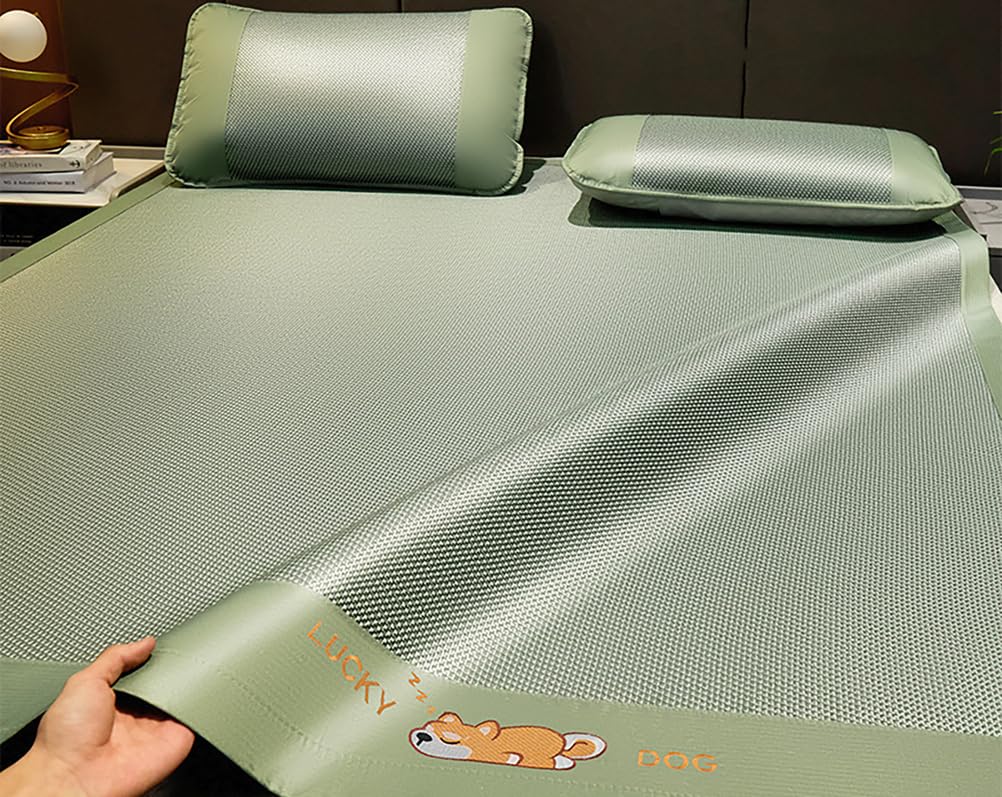 Summer Sleeping Mat, Bamboo Foldable Cooling Mat For Bed Multicolor Multiple Sizes(Green 2,180 * 200cm)