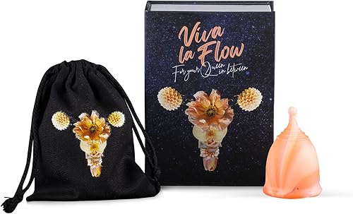 Viva La Flow Copa menstrual reutilizable para mujeres, silicona suave de grado médico premium, diseños cómodos y divertidos, hasta 12 horas de