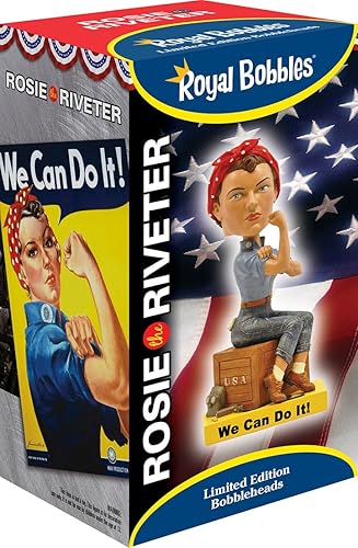 Miniatura 5 de Royal Bobbles Rosie The Riveter Bobblehead, figura realista de poliresina premium, número de serie único, detalles exquisitos