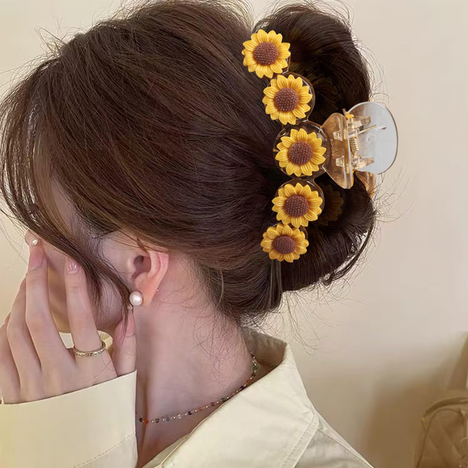 Matching Sunflower Scarf and Rossete Claw Clip The #sunflowerpaglu in us finally made the mini version of  main image 4