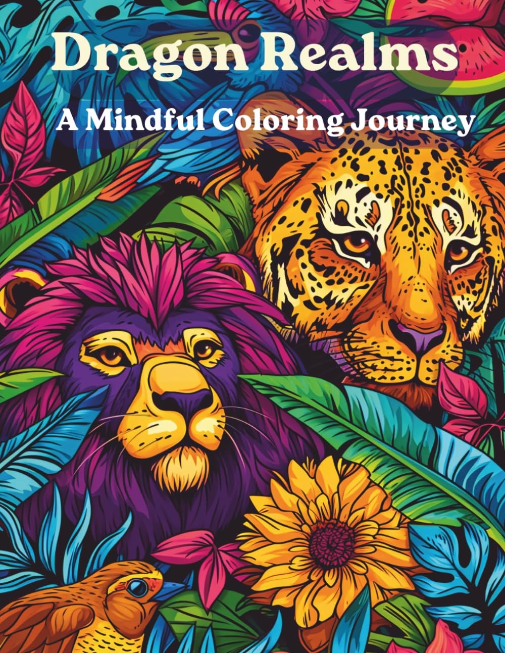 Dragon Realms: A Mindful Coloring Journey: Intricate Mandalas and Wildlife Designs for Stress Relief and Relaxation