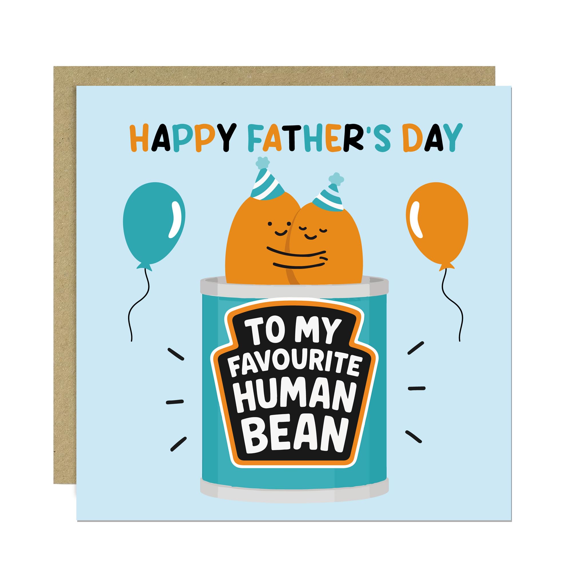 RED OCEAN Happy Fathers Day Card For Dad My Favourite Human Bean For Dad From Daughter Son Fathers Day Card With Envelope Included Cute Cards For Daddy
