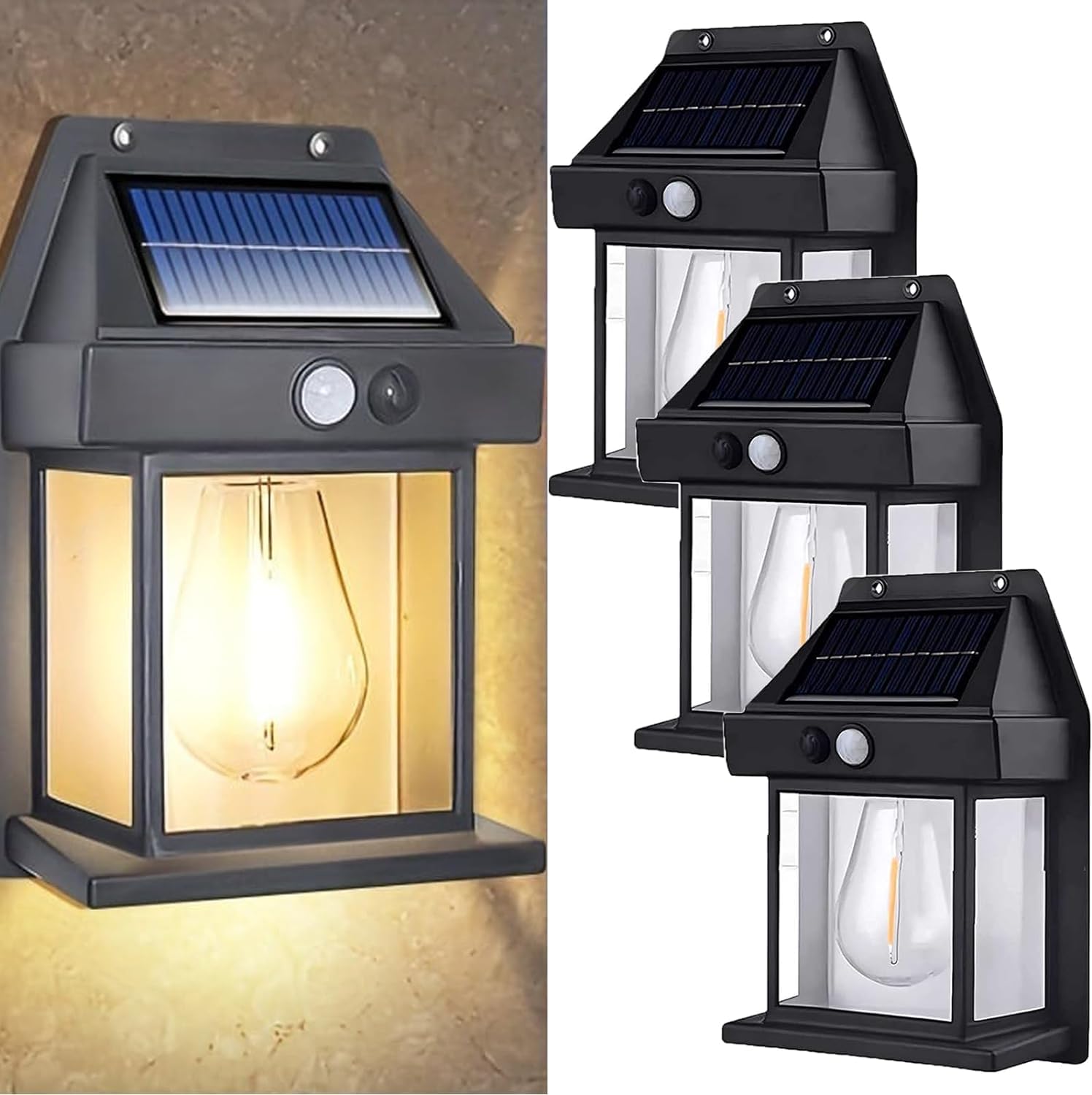 Solar Wall Lights Outdoor Pack of 2 Wireless Motion Sensor Lanterns with 3 Lighting Modes and IP65 Waterproof, Exterior Spotlight Fixtures for Garden Yard Patio Fence Outside Decorative (B0CJNGVMFQ) Amazon Price History, Amazon Price Tracker