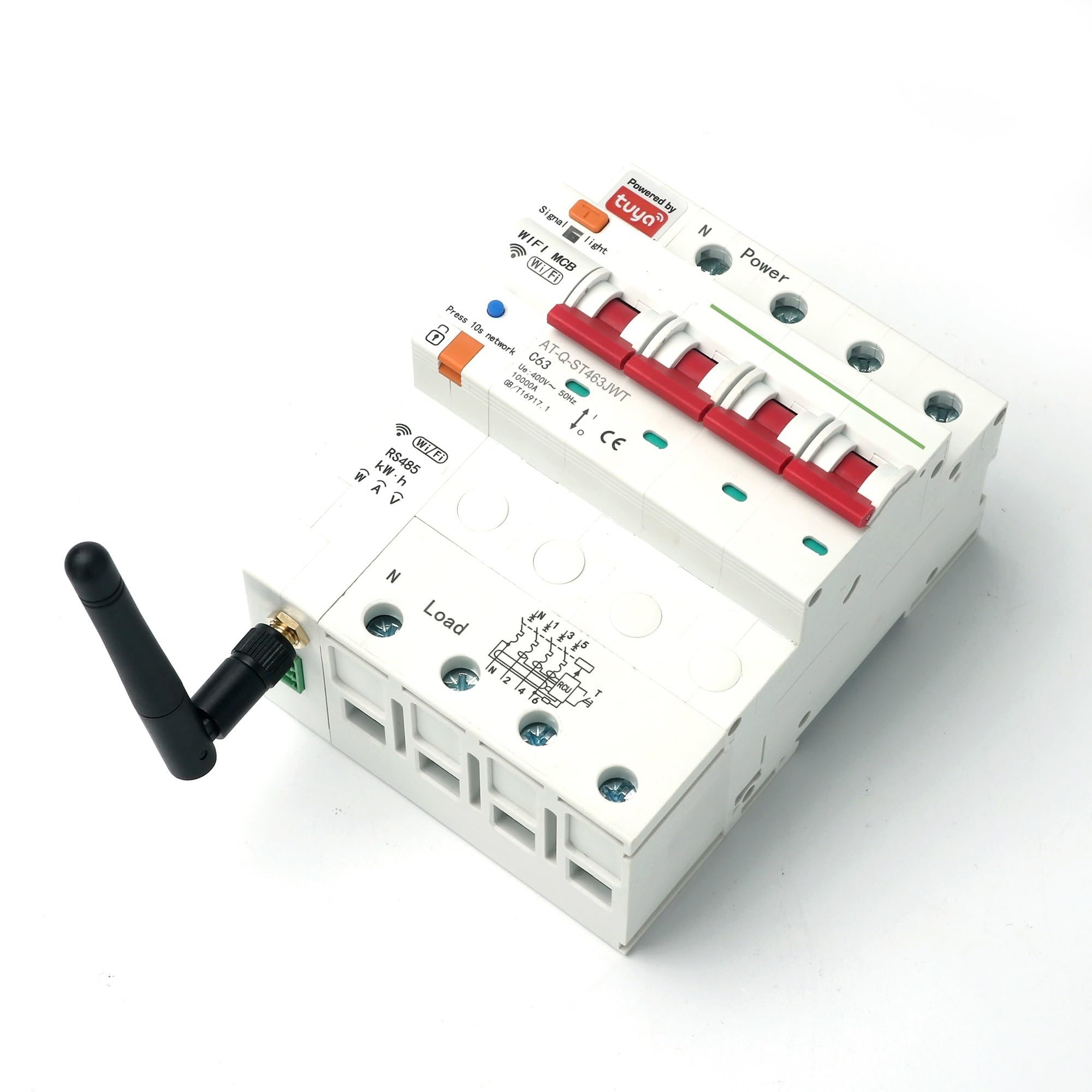 TUYA-medidor de energía inteligente monofásico, Kwh, monitoreo de medición, disyuntor, relé temporizador con protección contra fugas, 80A - Medidor eléctrico(Option 4)