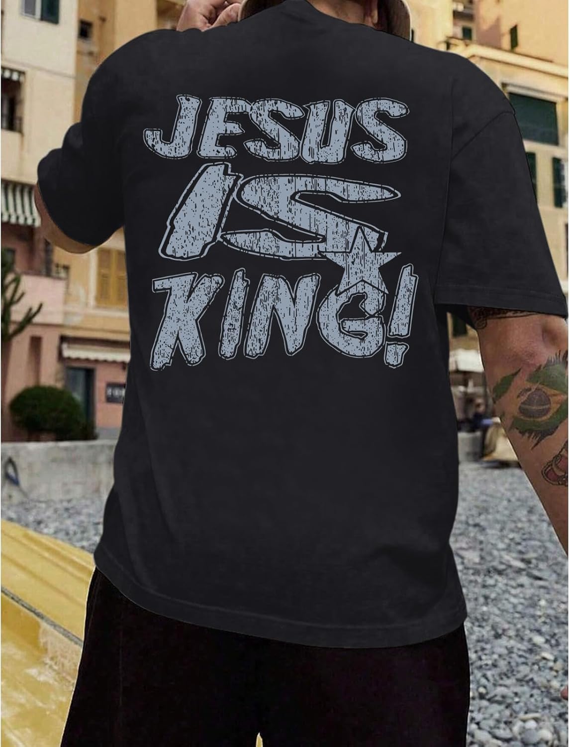 Christian Shirts for Men Jesus is King Tshirt God Faith Inspirational Religious Sayings Tees Funny Bible Verse Tops - Image 5