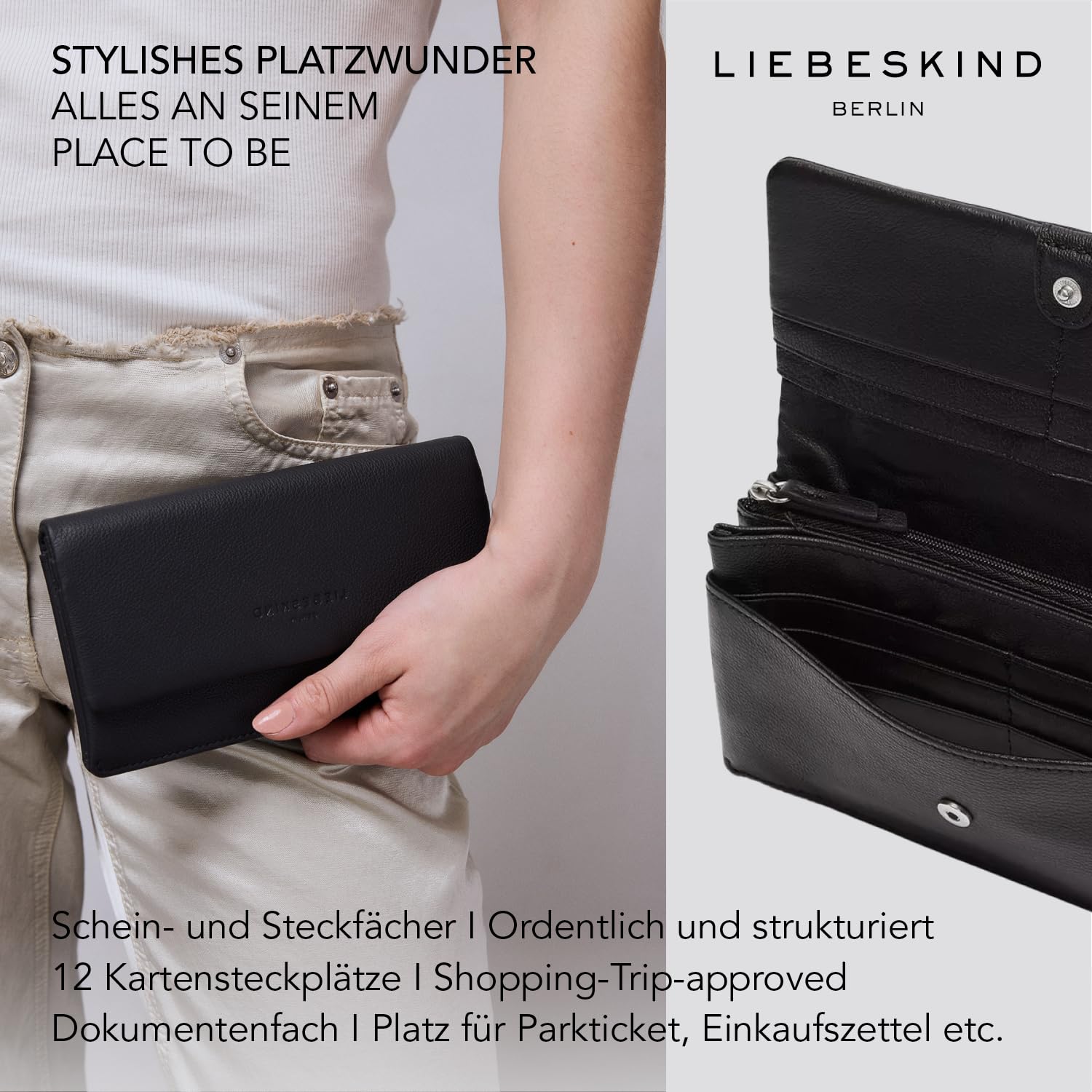 LIEBESKIND BERLIN Leren portemonnee Slam Wallet Peacoat donkerblauw