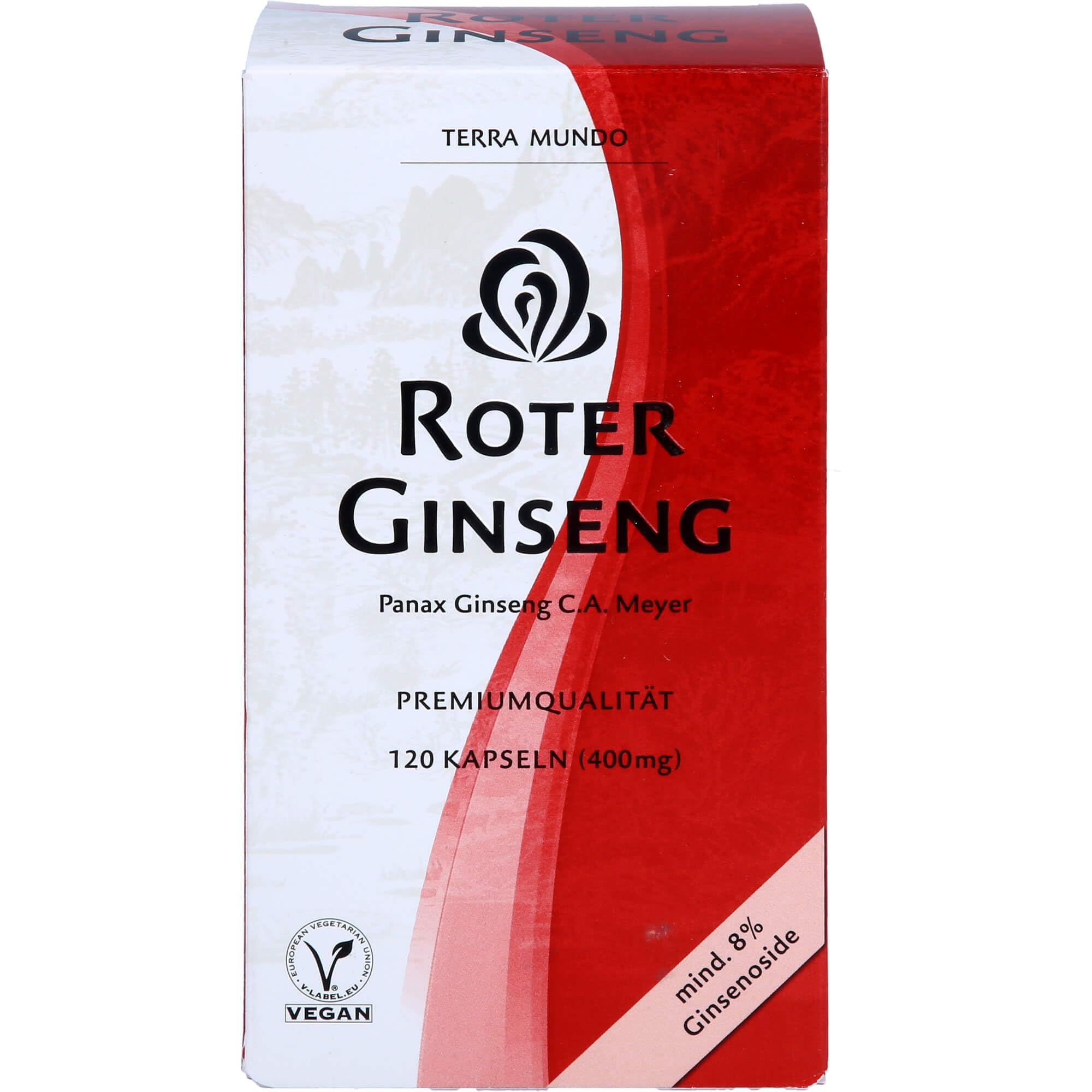 Roter Ginseng 400 mg 8% von Terra Mundo Kapseln