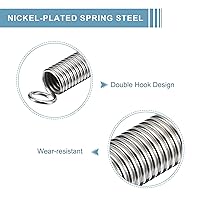 Vista 4 de uxcell 1 unidad de resorte extendido de 1/4 pulgada x 2-1/2 pulgadas, 0.035 pulgadas de acero de resorte de gancho doble para construcción