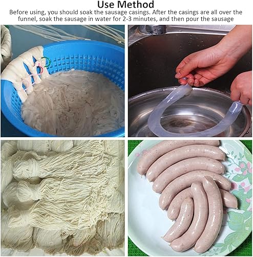Miniatura 4 de TOPINCN Carcasa de salchichas de oveja salada Salchichas Tubo de carcasa para salchichas 147.6 ft Salchichas Herramienta de salchichas de jamón para