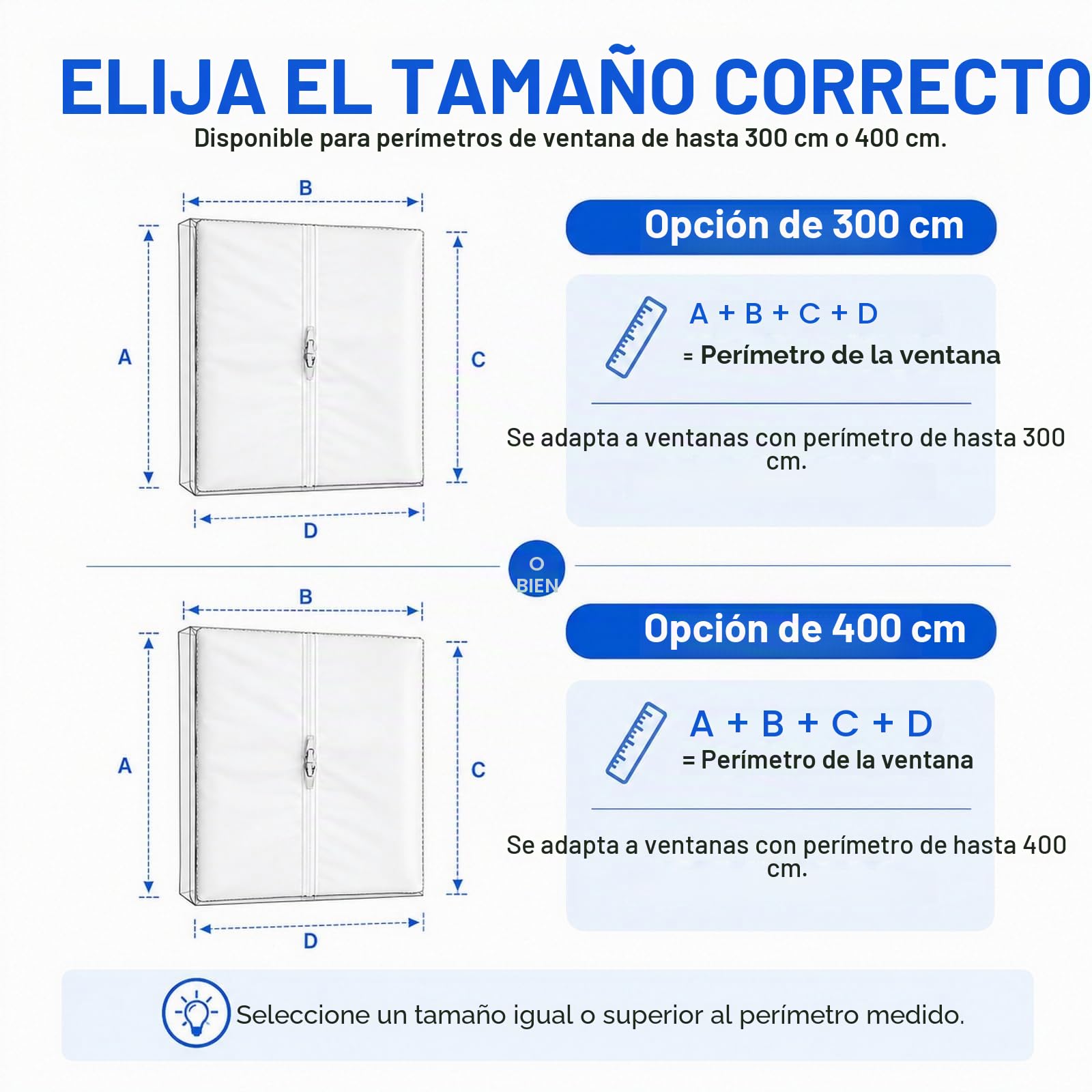GOOGO Sellado de ventana para aire acondicionado 3 m, para equipos móviles con cremallera para tubo de escape, ventanas abatibles, climatizadores, secadoras y modelos de evacuación
