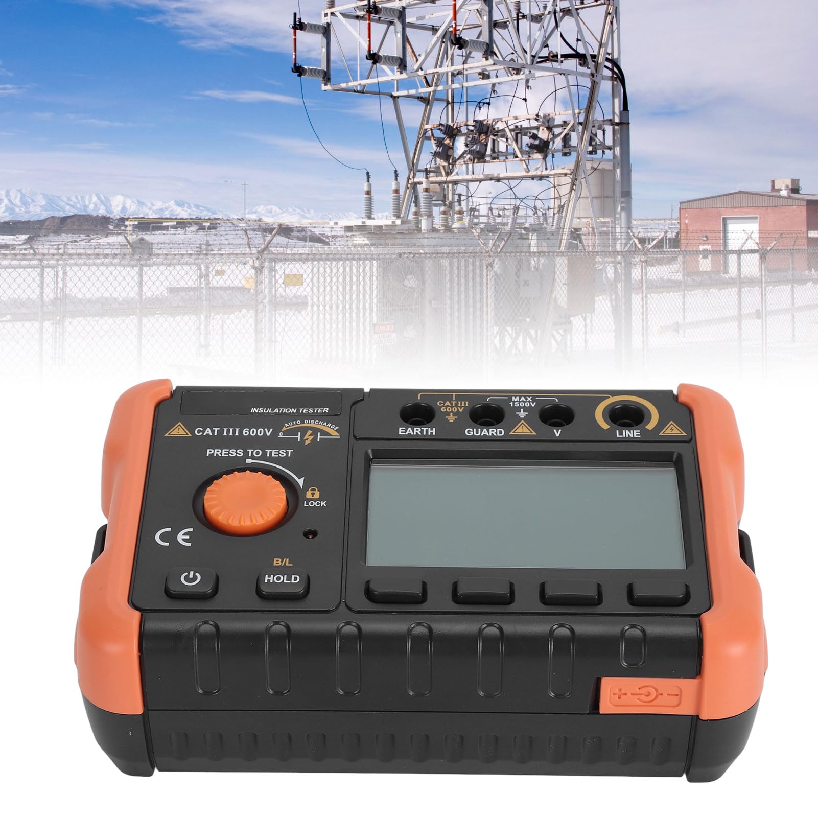 Hyuduo Probador de Aislamiento Probador de Resistencia de Aislamiento Digital con Pantalla LCD Retroiluminada Rango de 49,9 GΩ 500 V 1000 V 2500 para Electricistas Mantenimiento HVAC Pruebas