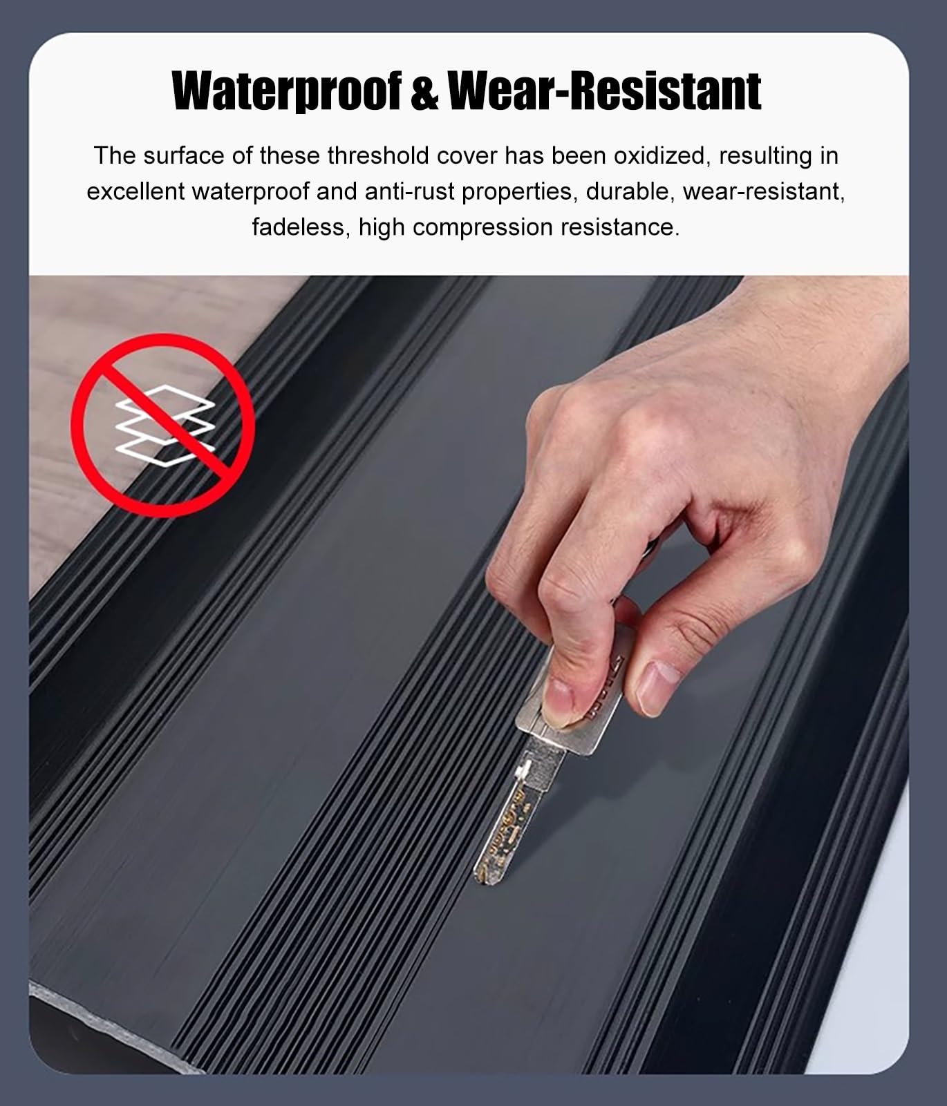 Profilo trat in metallo, 6 cm di larghezza, striscia per soglia per pavimenti in legno, bordo piatto Ed per vinile Flo 130 cm (51 1/8") Ed Protector