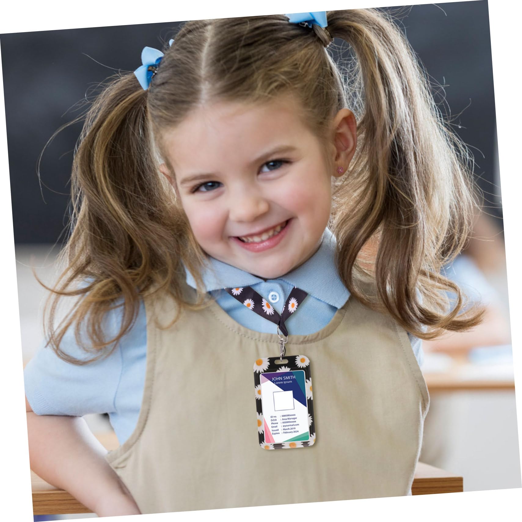 SHINEOFI 5sets Portacarte Id Con Cordino e Finestra Trasparente Per Badge Per Ufficio Scuola e Eventi Design Creativo e Pratico Per Uso Quotidiano