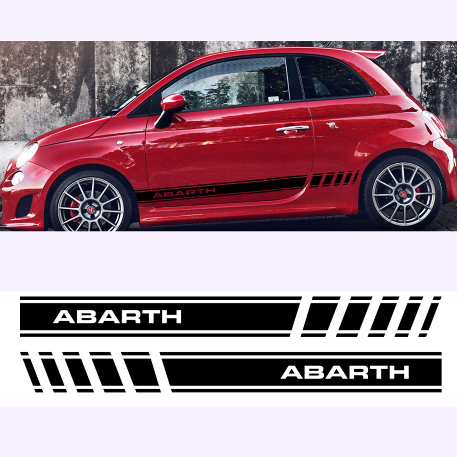 esseesseサイドラインステッカー　（ABARTH　500、595、695） ABSJ] アバルト◇サイドデカール◇ABARTH・FIAT500