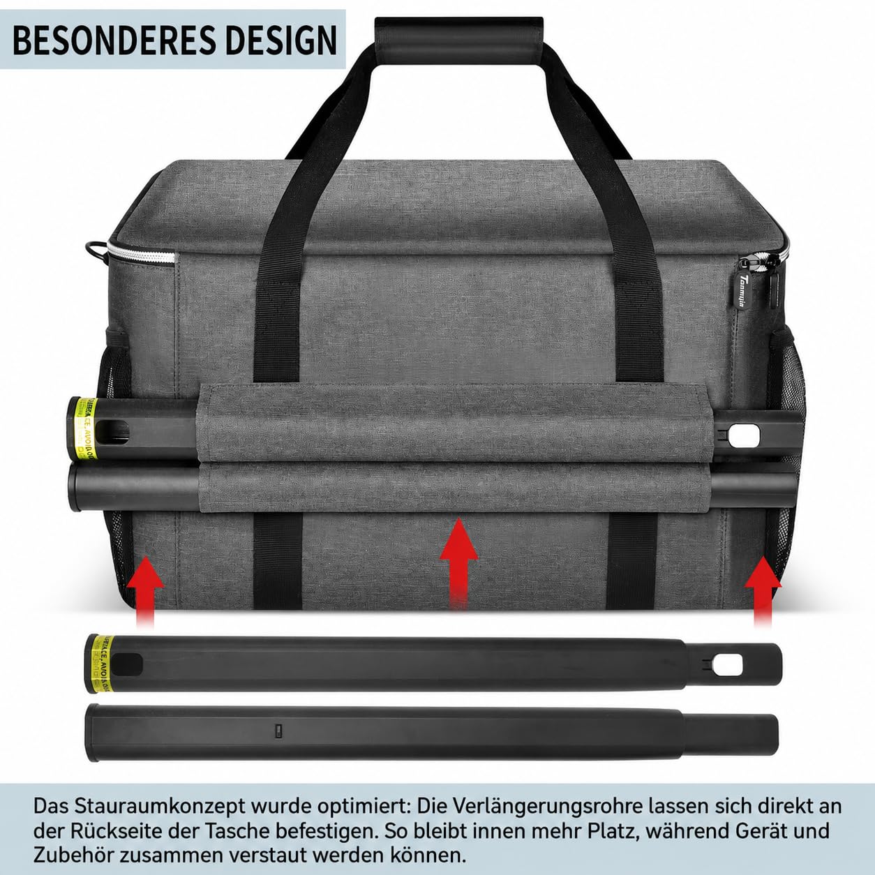 Aufbewahrungstasche kompatibel mit Dampfreiniger, große Tragetasche mit externem Verlängerungsstangenhalter, strapazierfähiger Organizer für Dupray Dampfreiniger-Zubehör (nur Tasche)