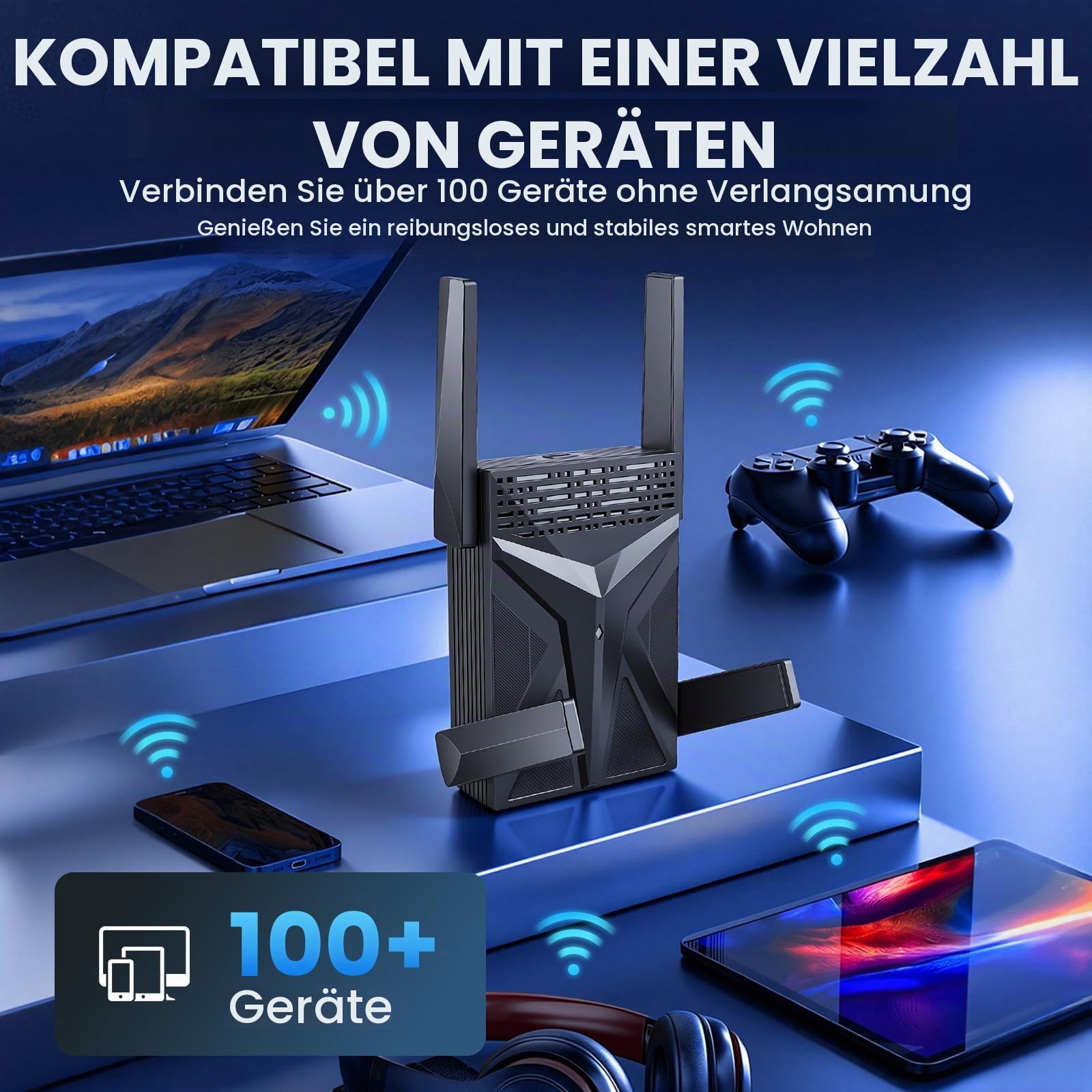 AX1800 WLAN Repeater WiFi 6, WLAN Verstärker Dual Band bis 1800 Mbit/s, Internet Signalverstärker mit Gigabit LAN Port, WiFi Extender mit Repeater & Access Point Modus, für Zuhause und Büro