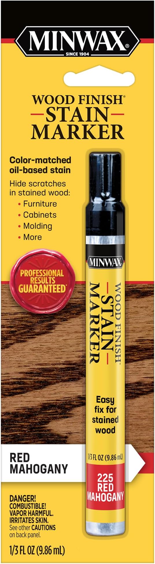 Minwax 63484000 Wood Finish Stain Marker for Touch Ups, Red Mahogany