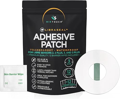 Miniatura 10 de Parches transparentes impermeables con sensor CGM para Freestyle Libre 1, 2, 3, sin pegamento en el centro, 24 parches adhesivos libres