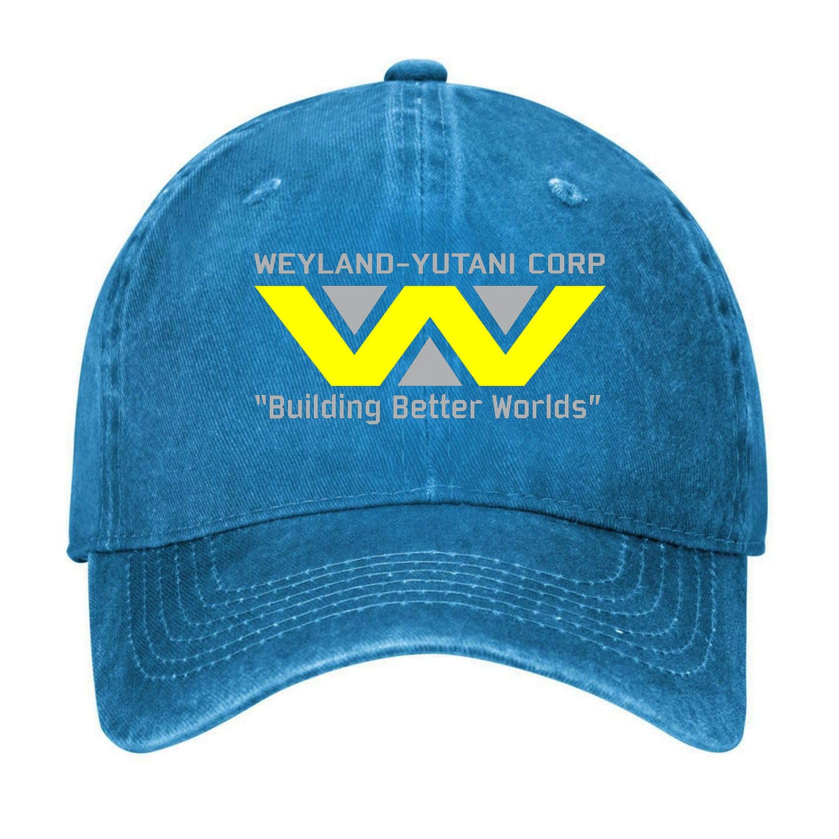 luuchrzz Weyland-Yutani Corp Building Better Worlds Blue Vintage Washed Cotton Blank Baseball Cap Adjustable Dad Hat for Men Women