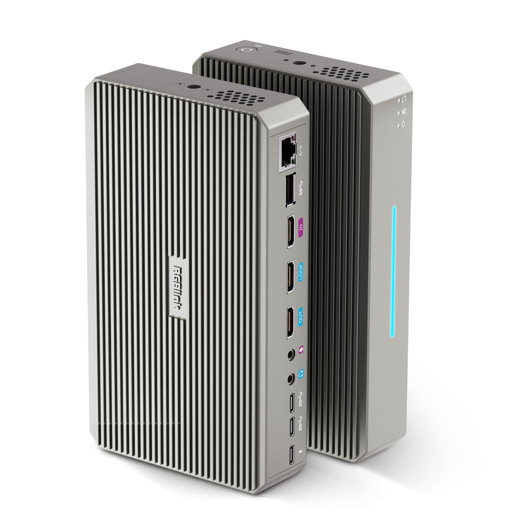 RGBlink streamZ - Tarjeta de captura de video alimentada por IA para transmisión, captura y grabación dual 4K60, tarjeta de captura de juegos USB-C 3.0 de baja latencia para PS5, Xbox, Switch, OBS