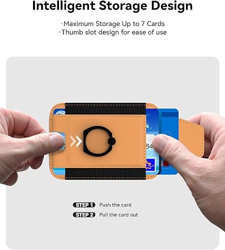 Miniatura 6 de Cartera magnética con tarjetero, compatible con cartera Mag-Safe, soporte de cuero para tarjetas, cartera con anillo de teléfono para iPhone