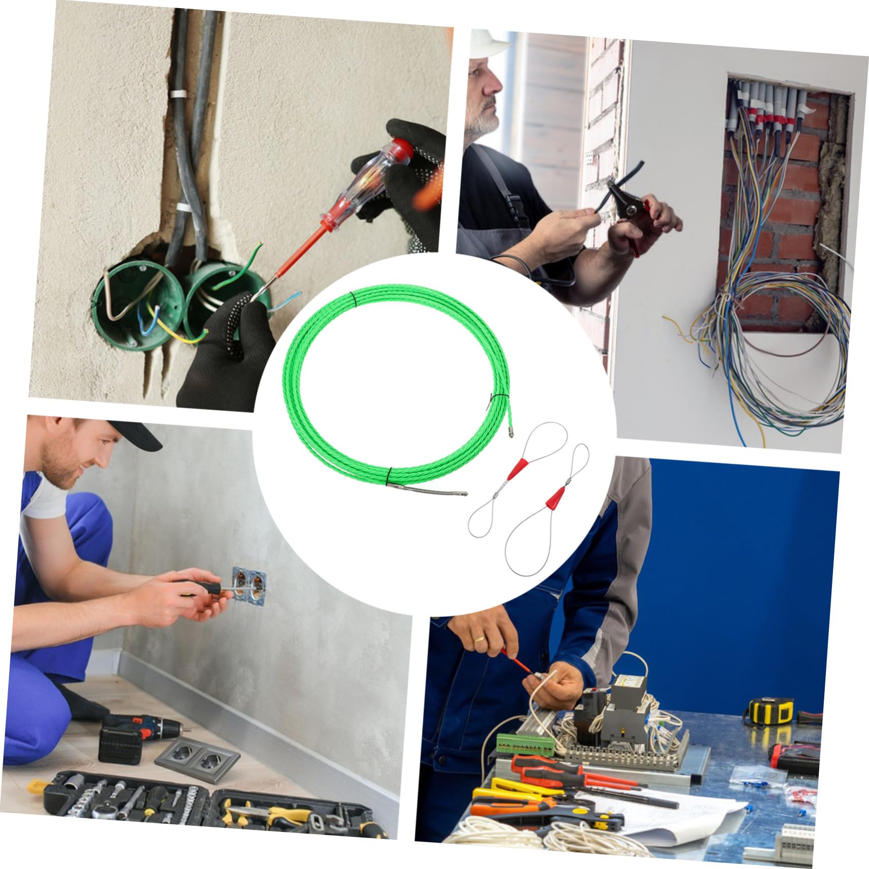 Baluue Kabeleinzieher mit Rollenkopf Kabelzieher und Befestigungswerkzeug für Elektriker und Heimwerker zum Einfädeln von Drähten in Rohre Verlegen