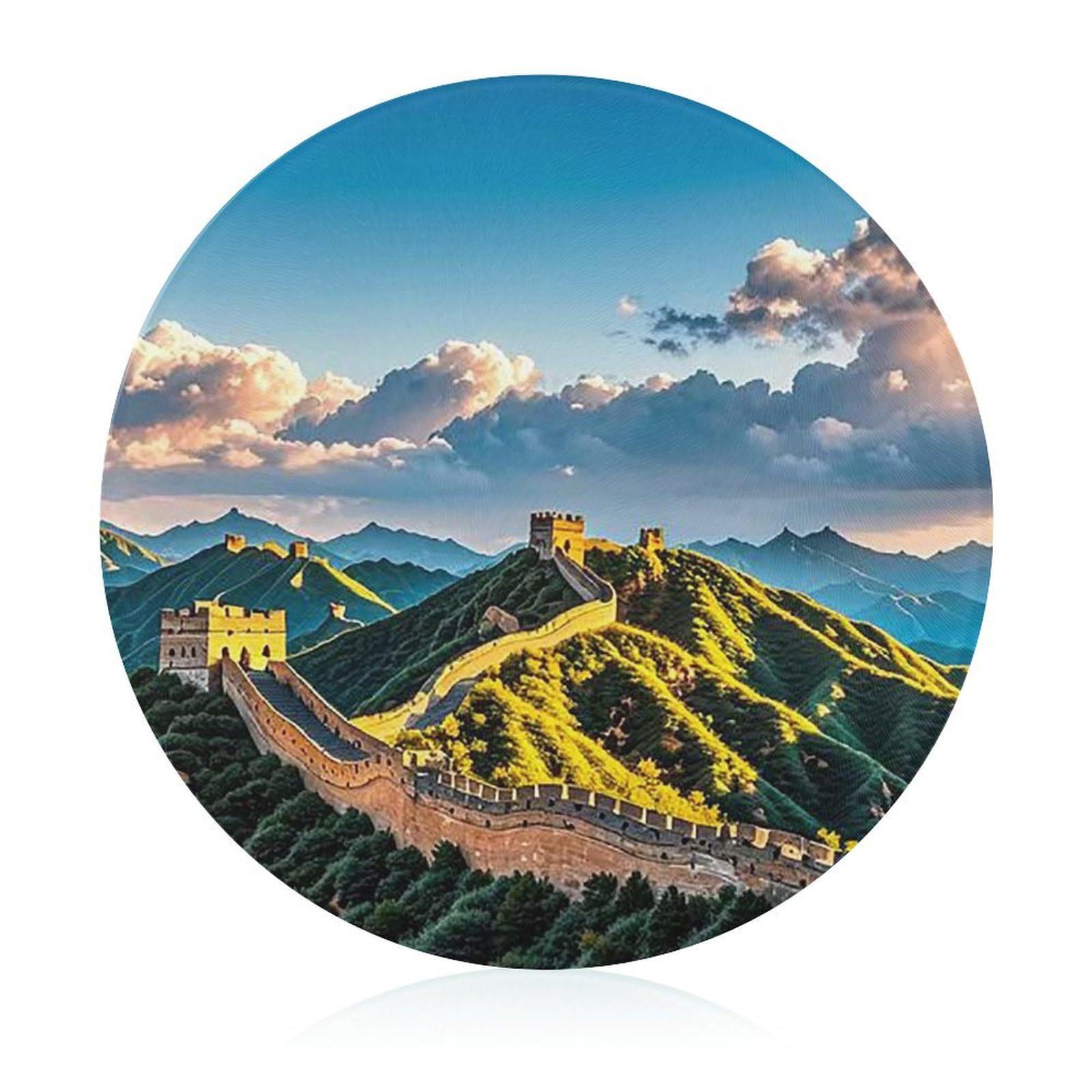 Planche à découper ronde séchage rapide The Great Wall of China tapis en verre trempé