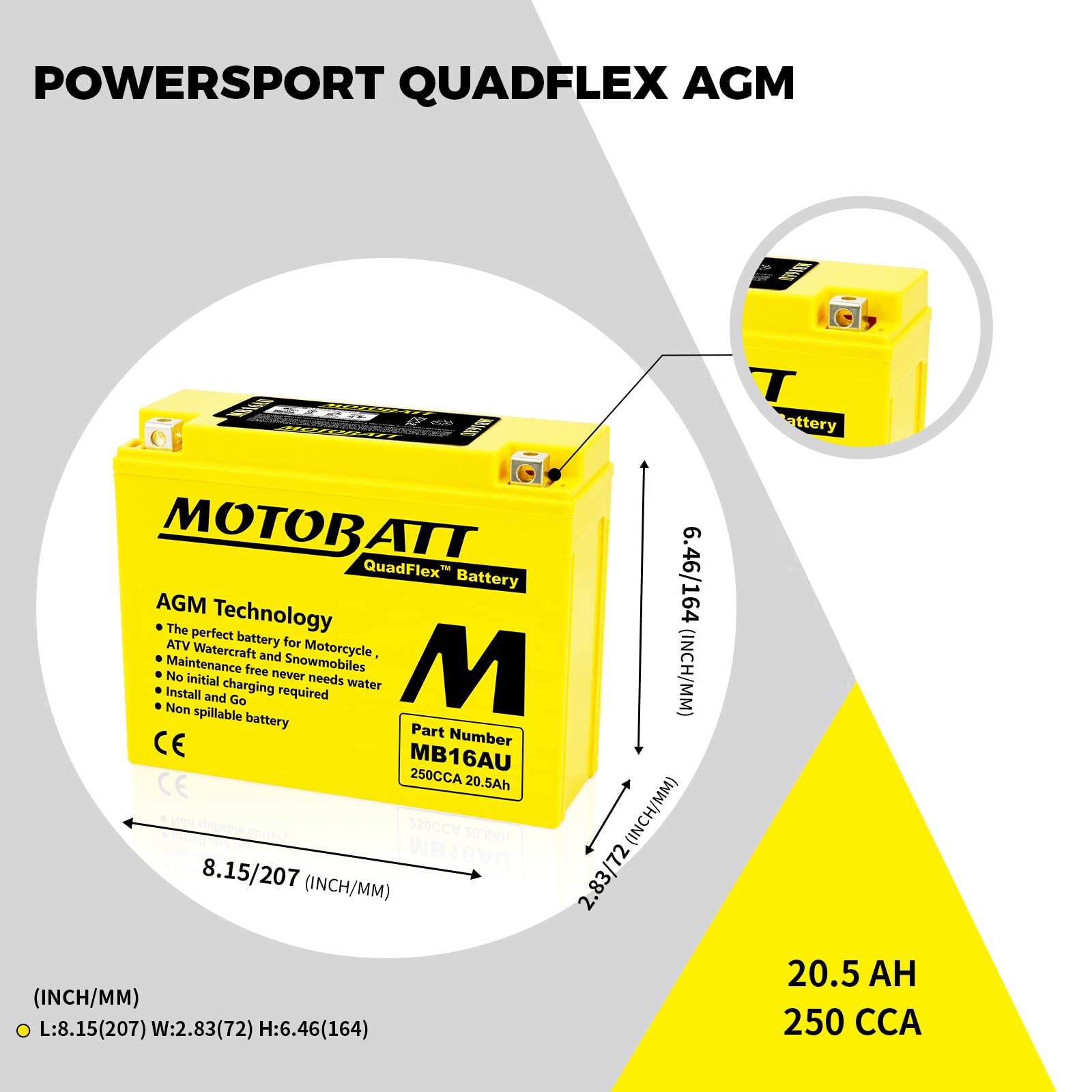 MOTOBATT Bateria MB16A