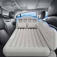 Cama de colchão de ar para carro: Colchão de ar inflável do banco traseiro para SUV, almofadas de dormir grossas de acampamento com travesseiros bombas de ar, caminhão, sedã, SUV, cinza