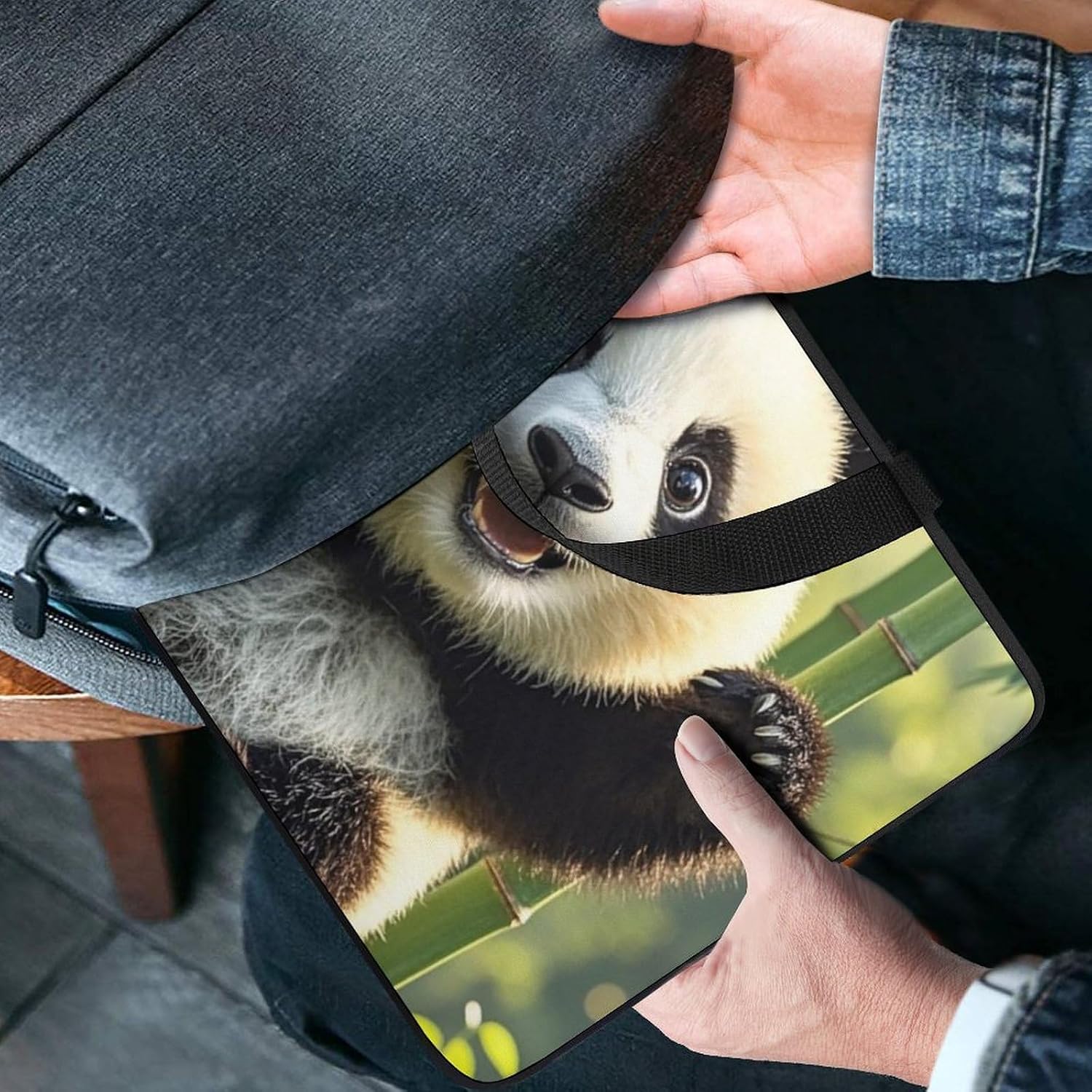 Laptop Case Sleeve 15inch Shockproof Computer Bags Funny Panda Laptop Bags for Men Women image 5