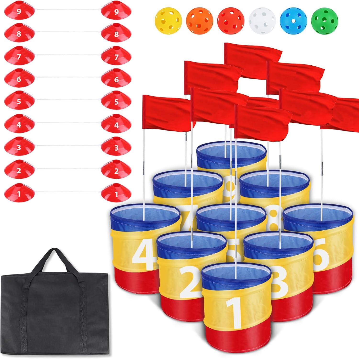 VIPFMPET 9 Hole Golf Practice Yard Game Toy with Flag