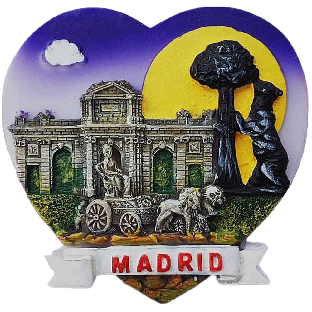 Magnete 3D Madrid Spagna Per Frigorifero - Souvenir Viaggio In Resina 8x5,7 Cm - Muyu Magnet