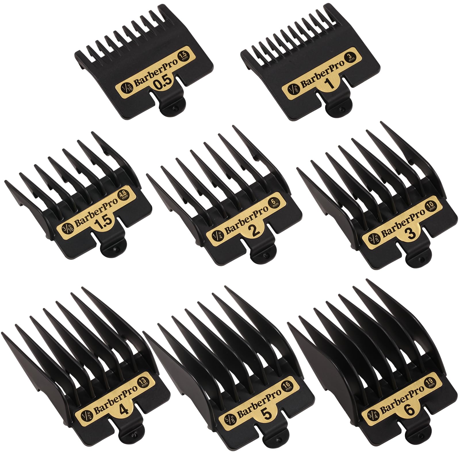 8PACK Premium Clipper Guards Compatible with BaByliss Barberology FX825, FX870, FX880, and FX673, Trimmer Replacement Guards for Babyliss Clippers,