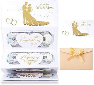 Wedding Money Holder for Cash Gift Card with 6 Slots,Wedding Card for Bride and Groom, Wedding Card Money Holder, Wedding's Money Cards for Cash Gifts(White)