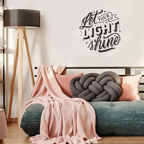 Miniatura 2 de Calcomanía de vinilo para pared, deja brillar tu luz, 22 x 22 pulgadas, decoración inspiradora moderna para el hogar, lugar de trabajo, apartamento,