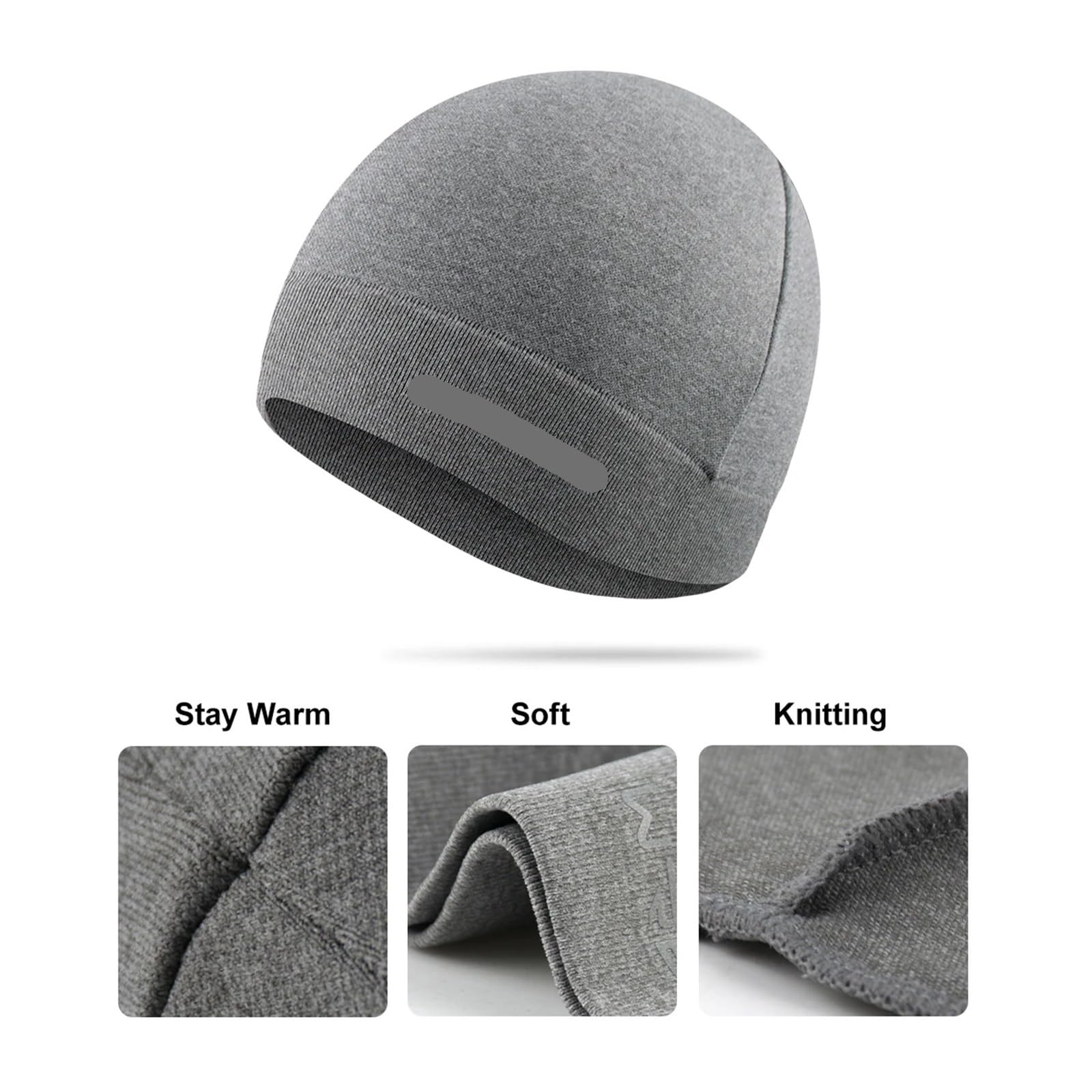 Cappello sportivo da corsa invernale caldo 2 pezzi for uomo e donna antivento escursionismo fitness morbido per Ciclismo(GRAY)