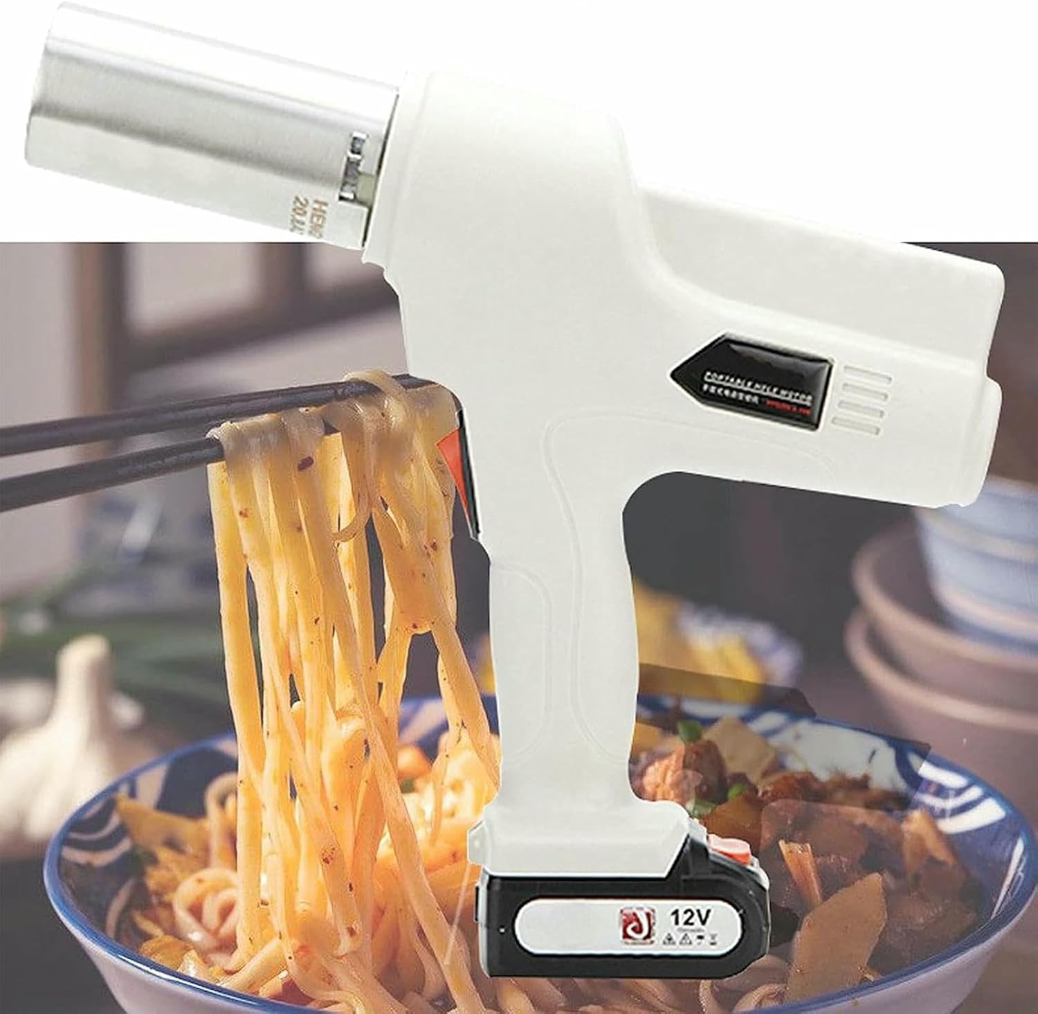Electric Handheld Pasta Maker with 4 Pasta Discs, 30 Seconds To Come Out Quickly, Detachable Design, for Make Noodles And Spaghetti,White