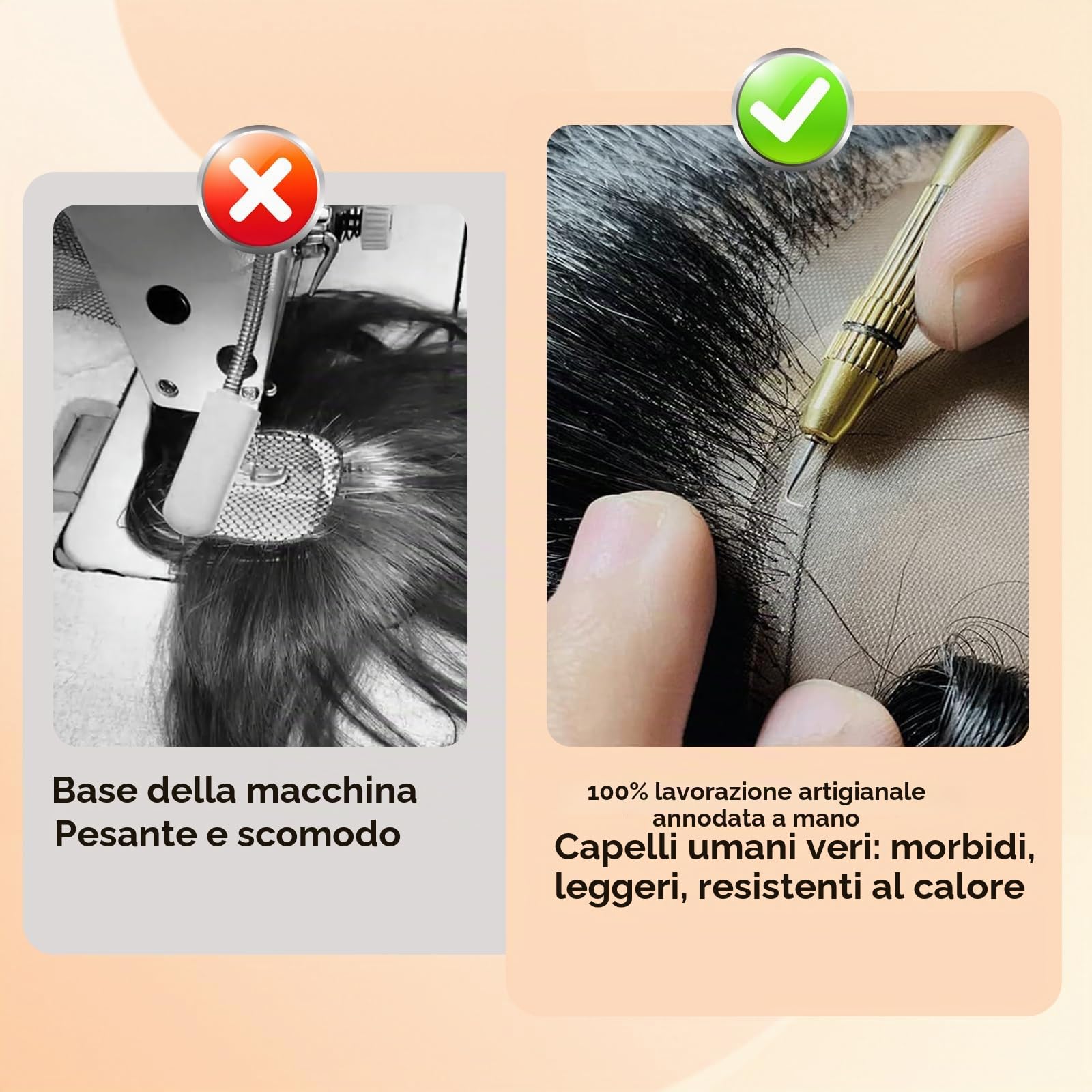 S-noilite Topper Capelli Umani per Donne, 13g Capelli Veri Frangetta Laterale, 27CM Frangia a S Fermaglio per Capello, Capello Umani Toppers con 9x12CM Base in Pizzo per Diradati, Castano Medio #4