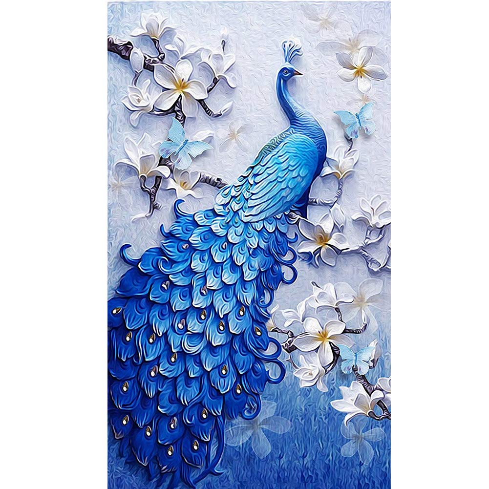Better Selection DIY 5D Diamond Art by Number Kit Proud Peacock Crystal Rhinestone Embroidery Cross Stitch Ornaments Canvas Wall Decor