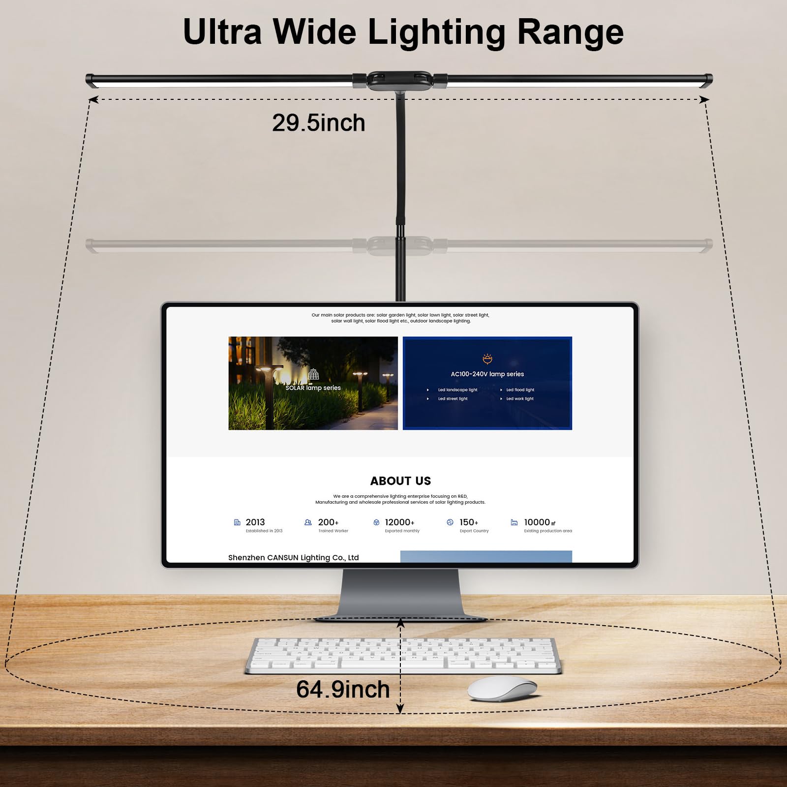 Woputne Desk Lamp with Clamp, Super Wide & Bright, 5 Color Modes x 10 Brightness Levels, 24W Eye-Caring - Image 4