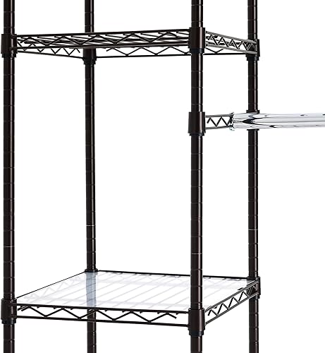 Miniatura 3 de Tienda Basics Organizador de almacenamiento de metal expandible con estantes 14 a 63 x 58 a 72 pulgadas bronce Negro, Bronce, cromado