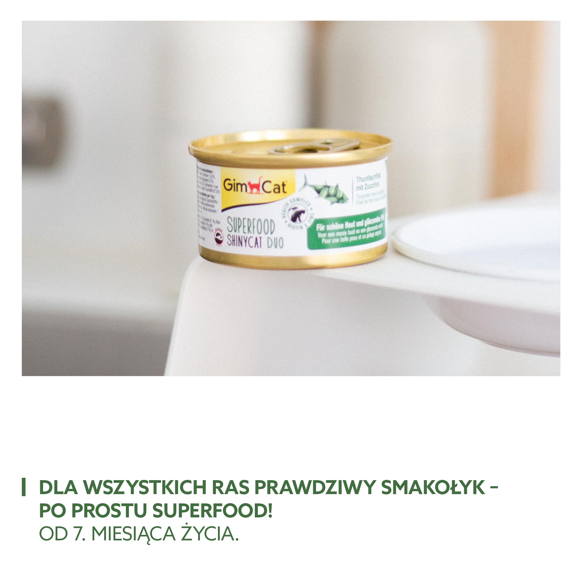 Gimcat Superfood Shinycat Duo Karma dla Kotów, Tuńczyk Z Cukinią, 24 x 70 g