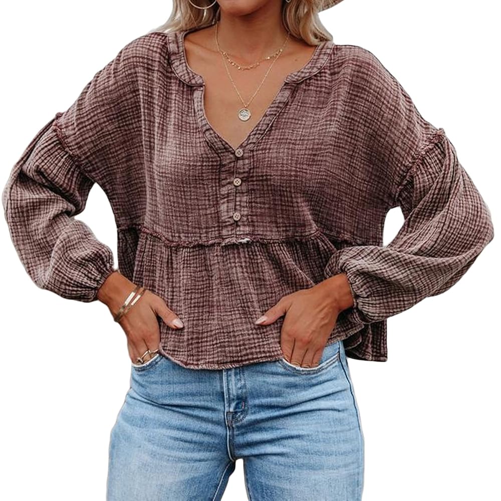 トップス dium. DU250514 cotton V neck puff blouse V-neck Puff Shoulder Cotton Blouse White | NA-KD