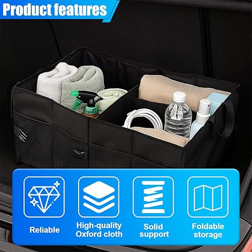 Miniatura 4 de Organizador de maletero de automóvil, caja de almacenamiento de tela Oxford 600D impermeable, plegable de gran capacidad, organizador de
