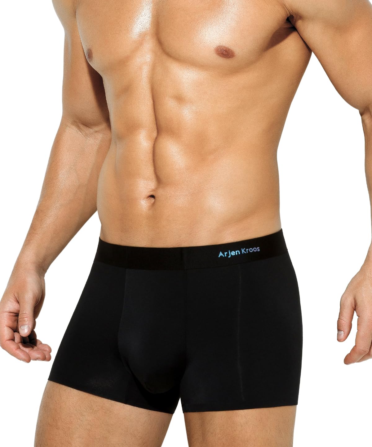 Men's Modal Microfiber Boxer Briefs Breathable Underwear Ice Silk Trunk