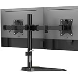 Dual Monitor Stand for Desk, Free Standing Monitor Stands for 2 Screens up to 19.8lbs per Arm, Fully Adjustable Dual Monitor Mount with Tilt, Swivel, Rotation with VESA 75x75 and 100x100