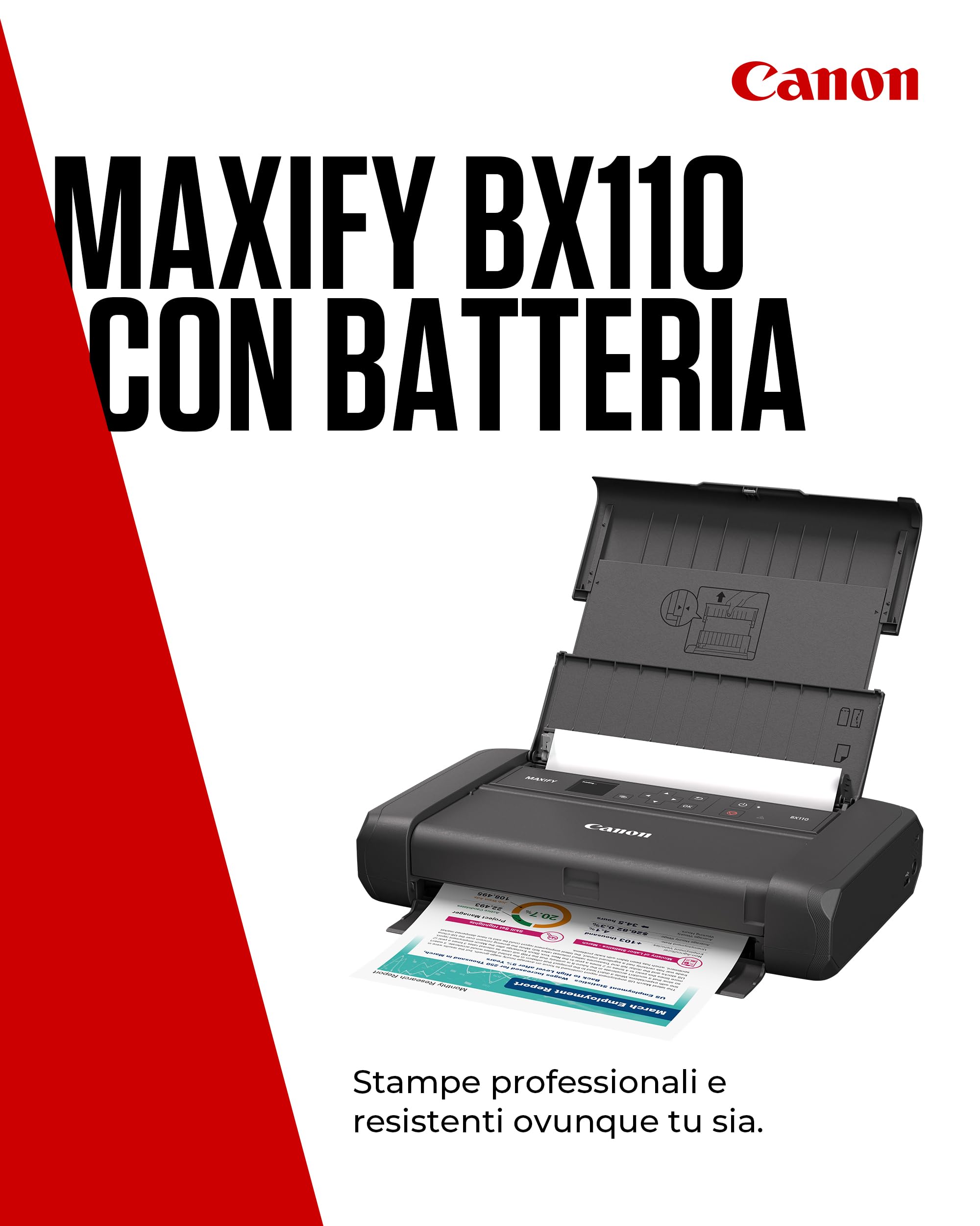 Stampante Canon MAXIFY BX110 WiFi Rechargeable Batterìa - Dettaglio