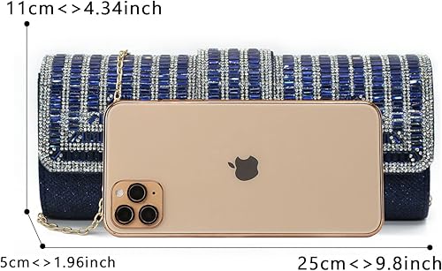 Miniatura 8 de Labair Bolsa de noche y bolsos para mujer bolso de mano brillante con diamantes de imitación para boda fiesta de novia Negro, Oro, Rojo, Plateado