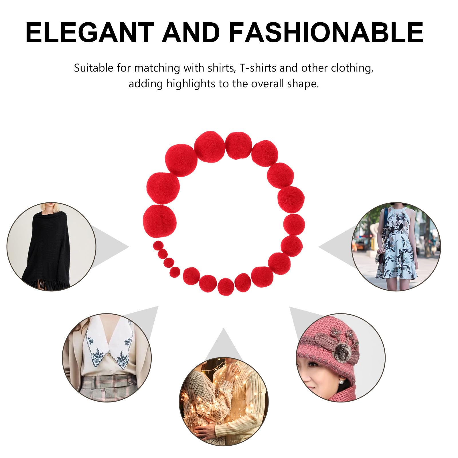 WRITWAA 500 Stück Rote Kleiner Pompons aus Polyester 10-30mm für Kreative Bastelprojekte und Schulaktivitäten Flauschige Weiche Bälle zur Dekoration und Selbstgemacht Handarbeit